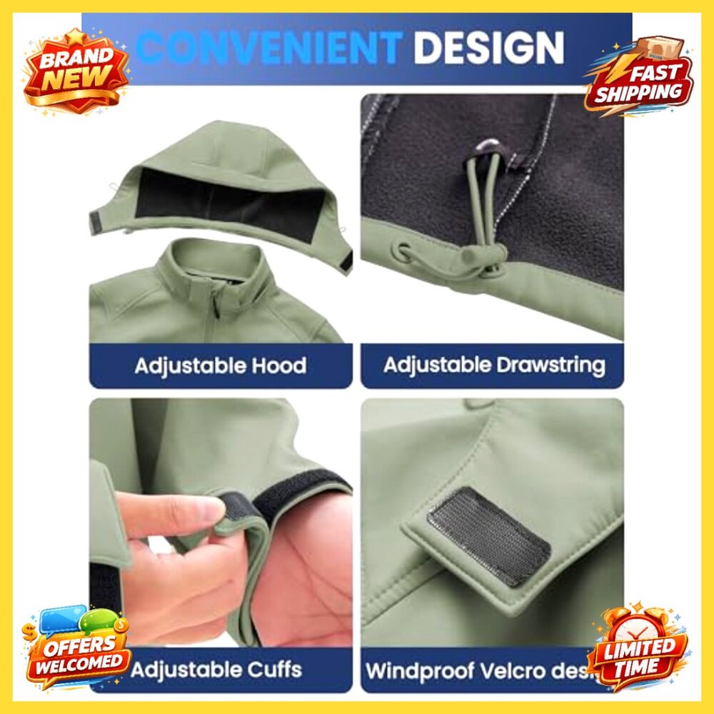 Men's Softshell Jacket Waterproof Lightweight Fle… - image 7